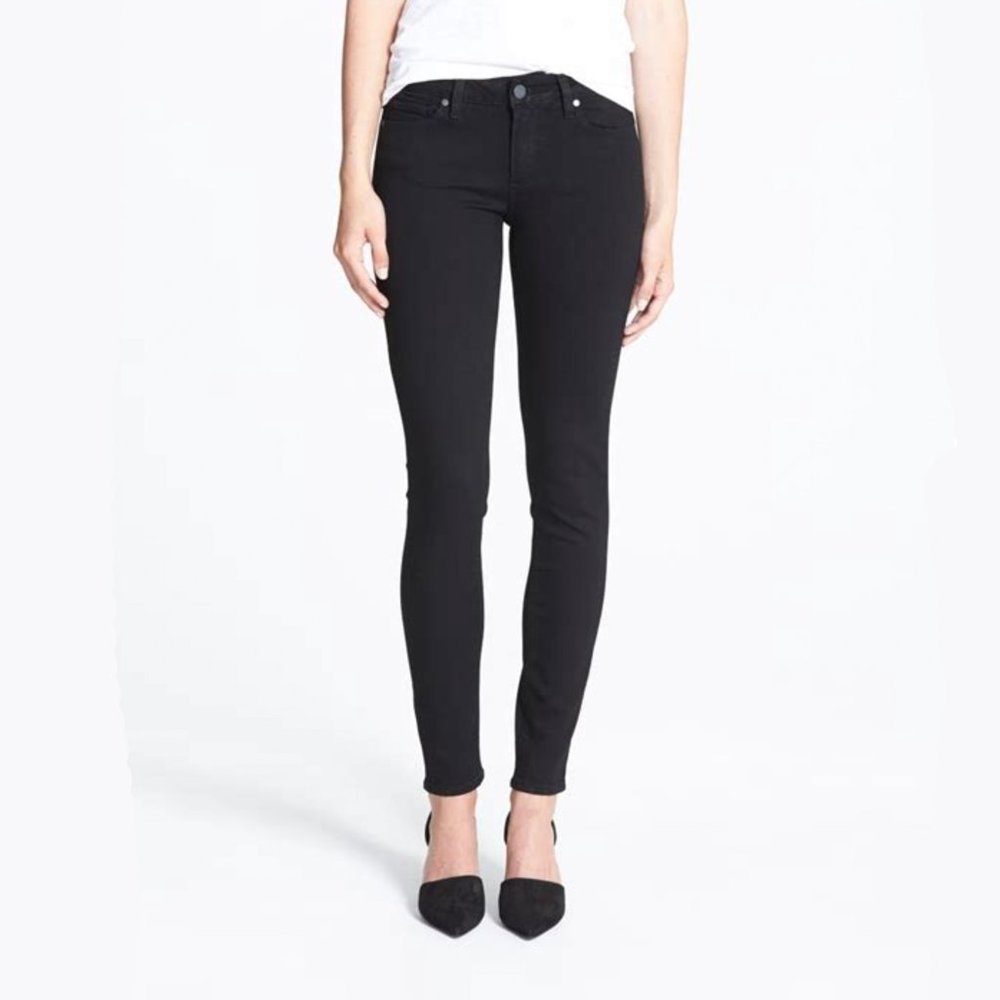 *LAST CHANCE* Paige Black Mid Rise Ultra Skinny Verdguo Transcend Pants